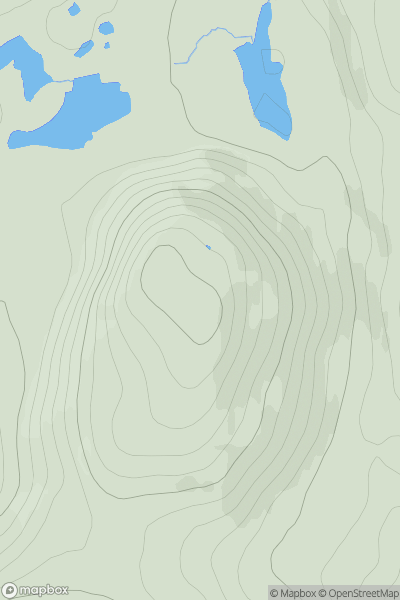 Thumbnail image for Cnoc an Leathaid Bhuidhe [Lochinver to Ullapool] [NC231153] showing contour plot for surrounding peak